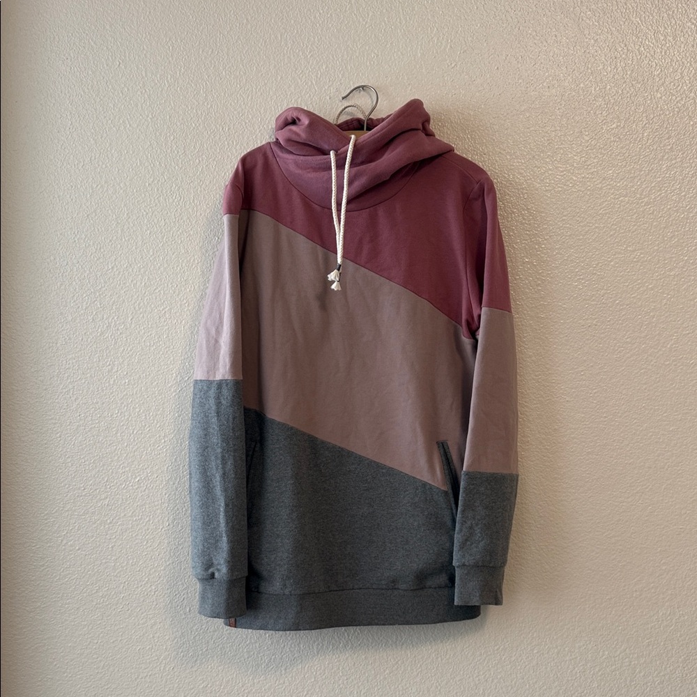 AMPERSAND AVE Women's Colorblock Hoodie - Pink, Gray, Purple